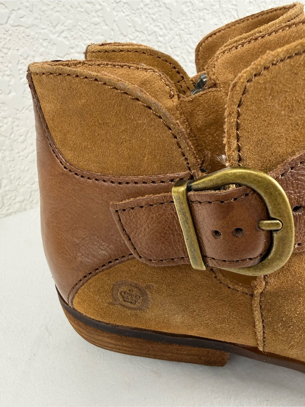 Born | Kati Ankle Booties | Tan Brown Leather & Suede | Women's 7.5 - Picture 6 of 11